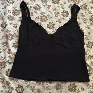 Black crop tank top